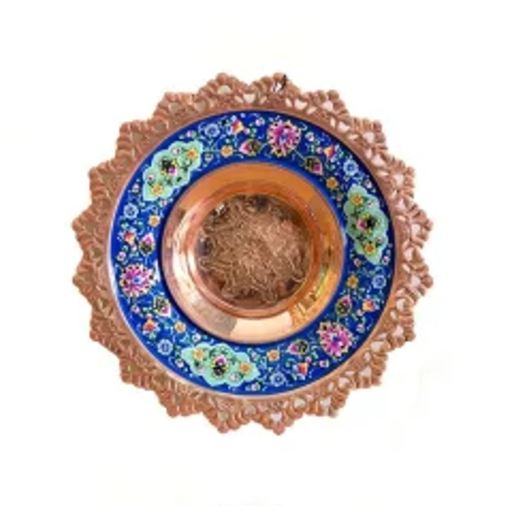 تصویر اصلی تنگ مسی میناکاری پایه‌دار دست‌ساز از کاتالوگ حامی