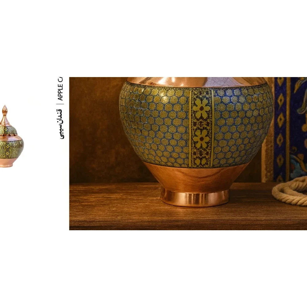 تصویر اصلی قندان سیبی اصفهان‌کاری دست‌ساز از کاتالوگ حامی