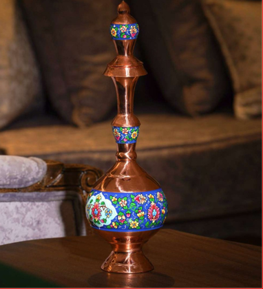 تنگ مسی میناکاری پایه‌دار
