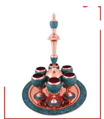 سرویس شربت‌خوری مسی فیروزه‌کوب