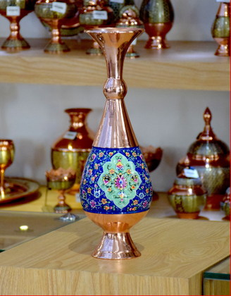 گلدان مسی اصفهان‌کاری